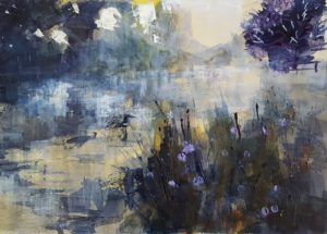 'Morning Mist' - Acrylic on board by Joe Norris - winner of peoples' vote at Tadworth Art Group exhibition 2018